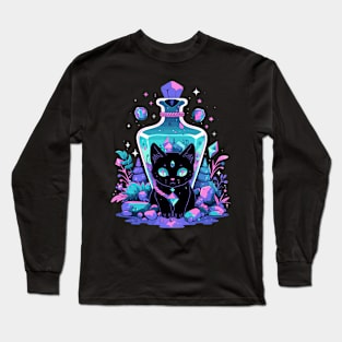 Cottagecore Goth Kawaii Anime Cat Gifts Girls Womens Cat Long Sleeve T-Shirt